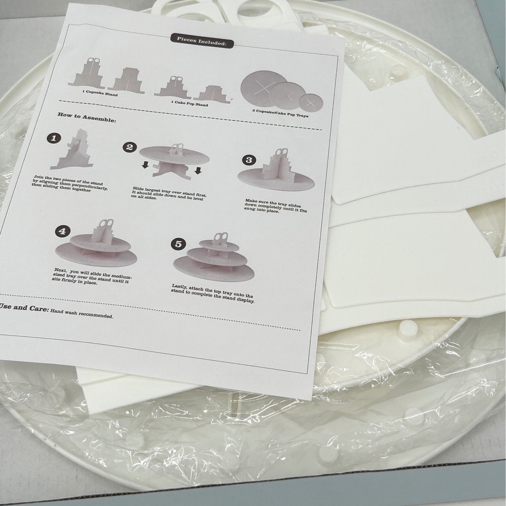 Sweet Creations by Good Cook Cake Pop and Cupcake Stand 3 Tier White Plastic - Picture 7 of 8